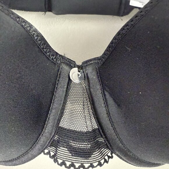 Chantelle 32DDD Black Lace Underwire Bra Smooth T-Shirt Everyday Comfort Fit - Picture 2 of 6
